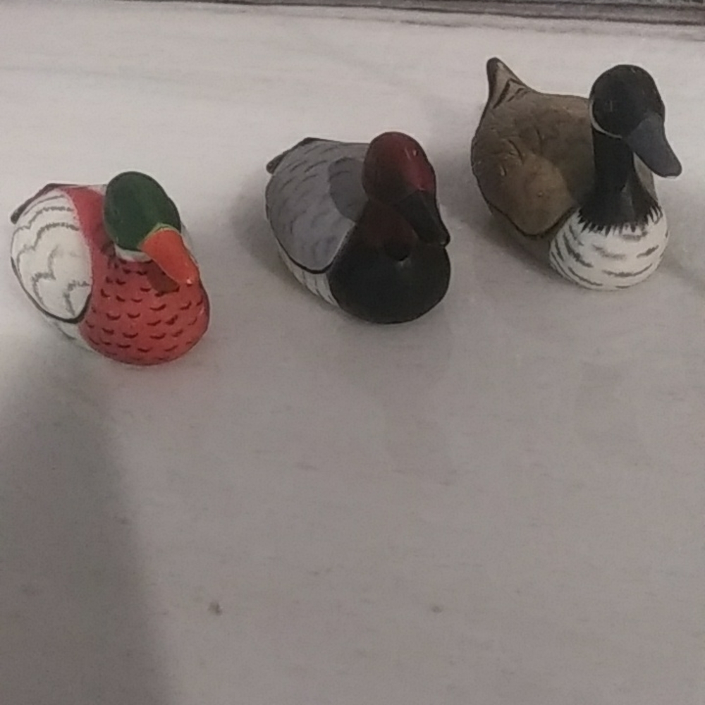 Set of Three Miniatures Duck Figurines